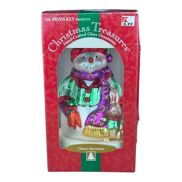 Brass Key Snowman Ornament Christmas Treasures Classic Woodland Snowman Ornament - Picture 4 of 14